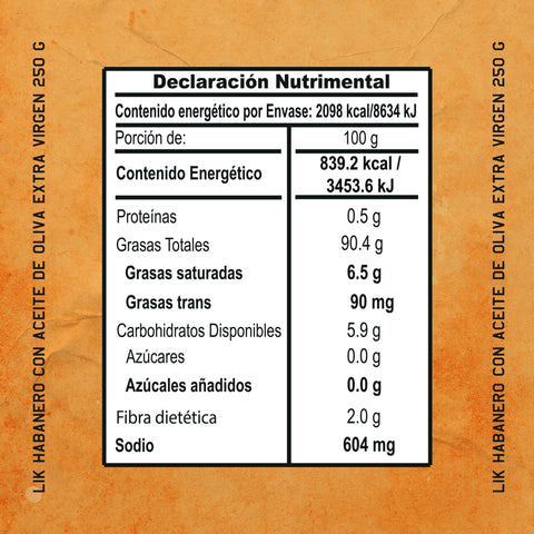 Chicharron de Habanero con Aceite de Oliva